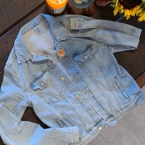 Jean jacket handpainted button& patchnotincluded